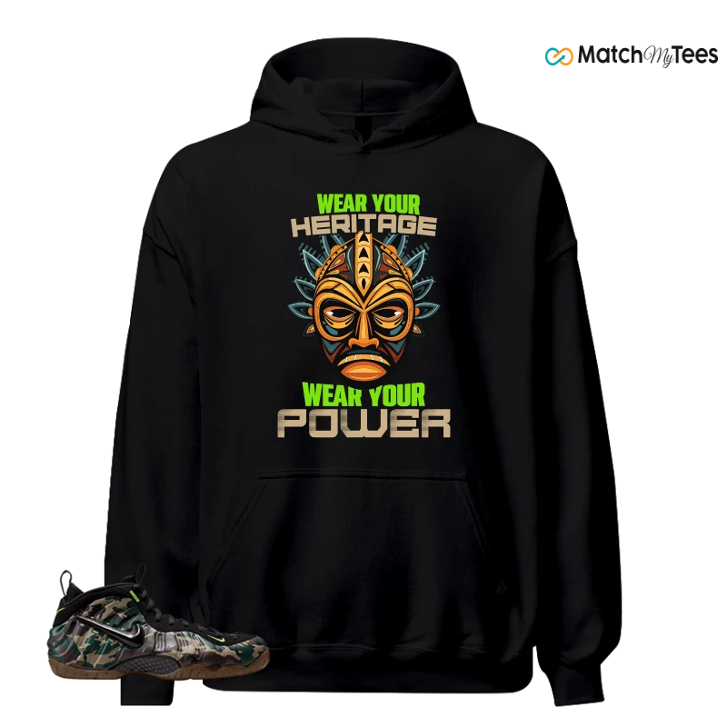 NIKE AIR FOAMPOSITE PRO GREEN CAMO SNEAKER Matching Tees hoodie