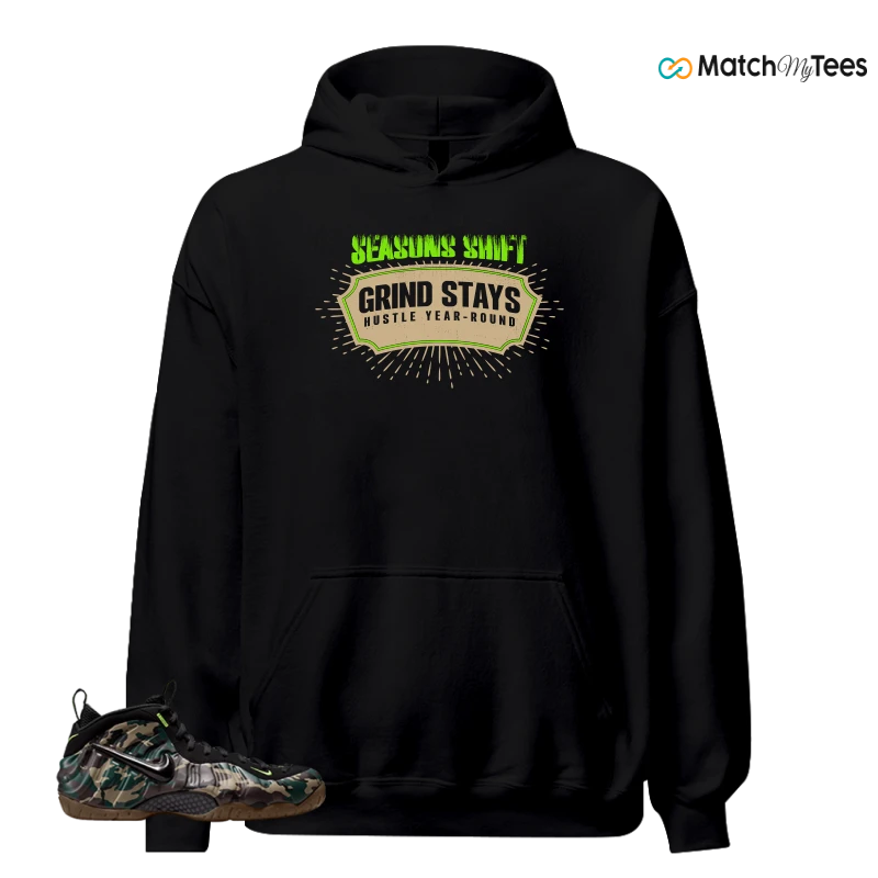 NIKE AIR FOAMPOSITE PRO GREEN CAMO SNEAKER Matching Tees hoodie