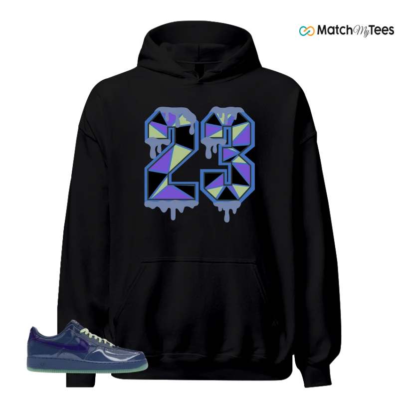 NIKE AIR FORCE 1 LOW PATENT LEATHER MYSTIC NAVY GRAPE ICE SNEAKER Matching Tees hoodie