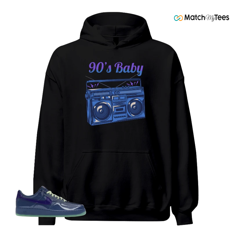 NIKE AIR FORCE 1 LOW PATENT LEATHER MYSTIC NAVY GRAPE ICE SNEAKER Matching Tees hoodie