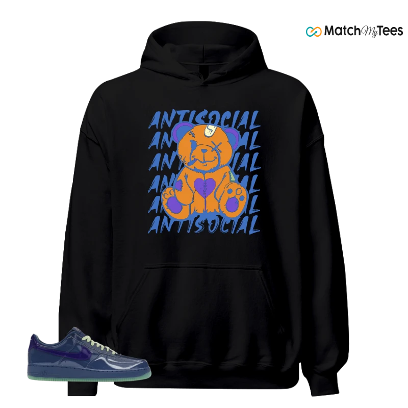 NIKE AIR FORCE 1 LOW PATENT LEATHER MYSTIC NAVY GRAPE ICE SNEAKER Matching Tees hoodie