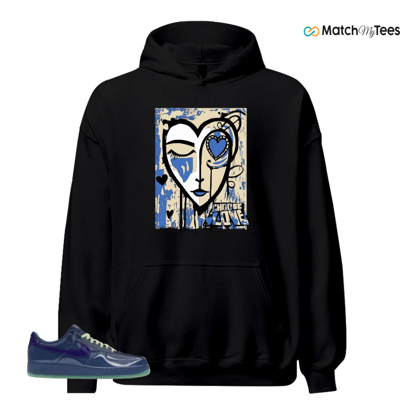 NIKE AIR FORCE 1 LOW PATENT LEATHER MYSTIC NAVY GRAPE ICE SNEAKER Matching Tees hoodie