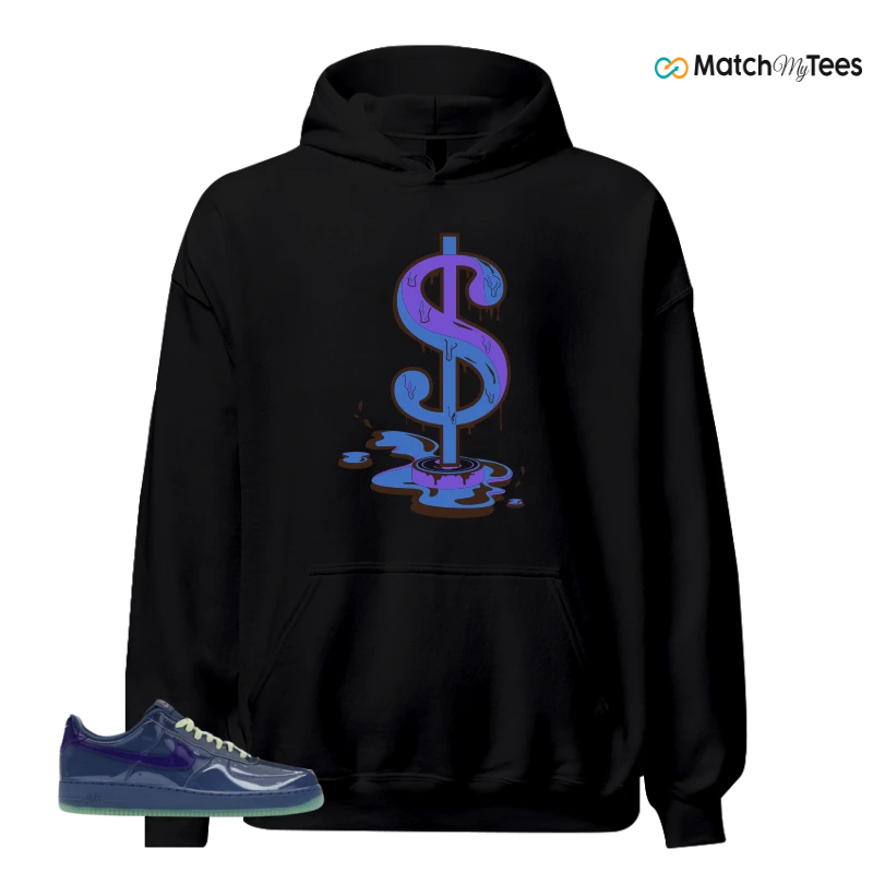 NIKE AIR FORCE 1 LOW PATENT LEATHER MYSTIC NAVY GRAPE ICE SNEAKER Matching Tees hoodie