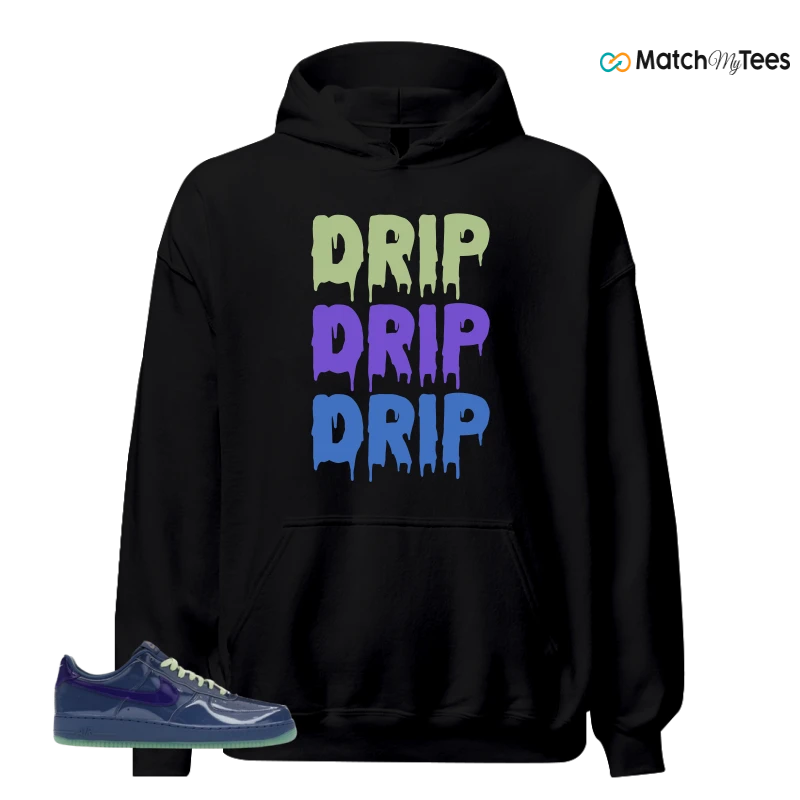 NIKE AIR FORCE 1 LOW PATENT LEATHER MYSTIC NAVY GRAPE ICE SNEAKER Matching Tees hoodie