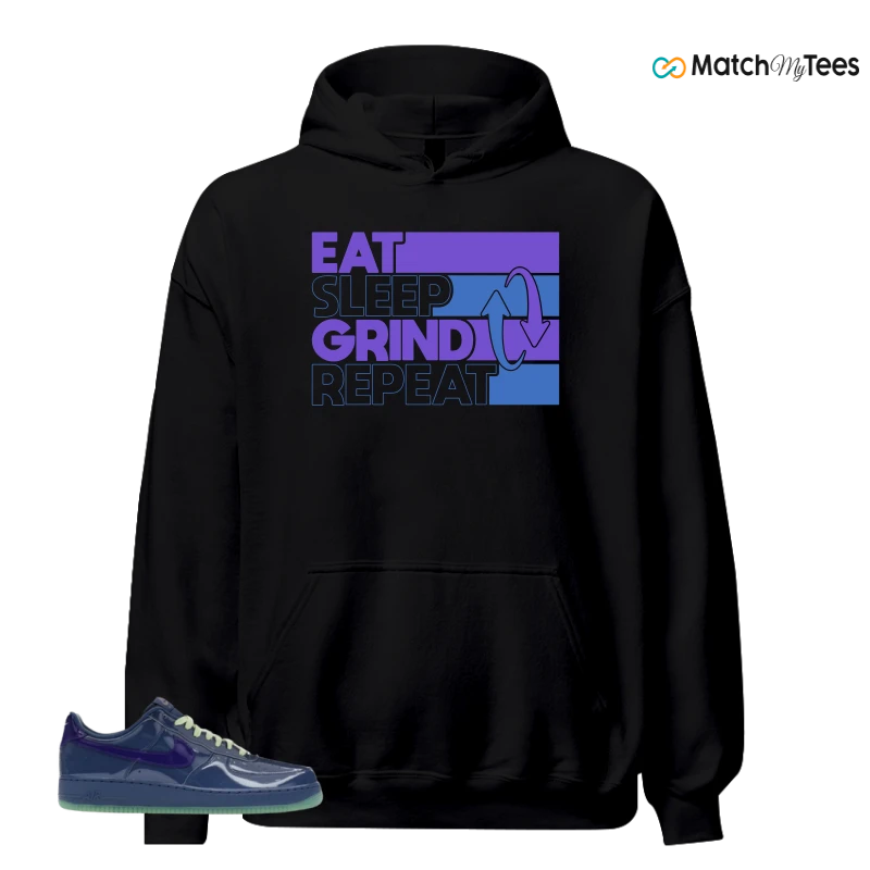 NIKE AIR FORCE 1 LOW PATENT LEATHER MYSTIC NAVY GRAPE ICE SNEAKER Matching Tees hoodie