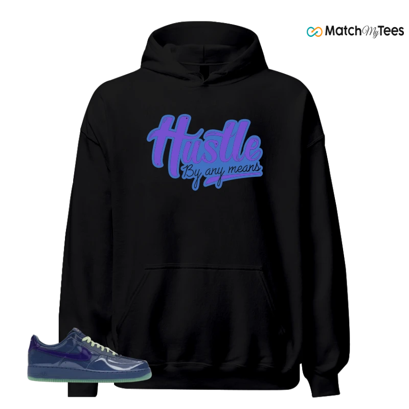 NIKE AIR FORCE 1 LOW PATENT LEATHER MYSTIC NAVY GRAPE ICE SNEAKER Matching Tees hoodie