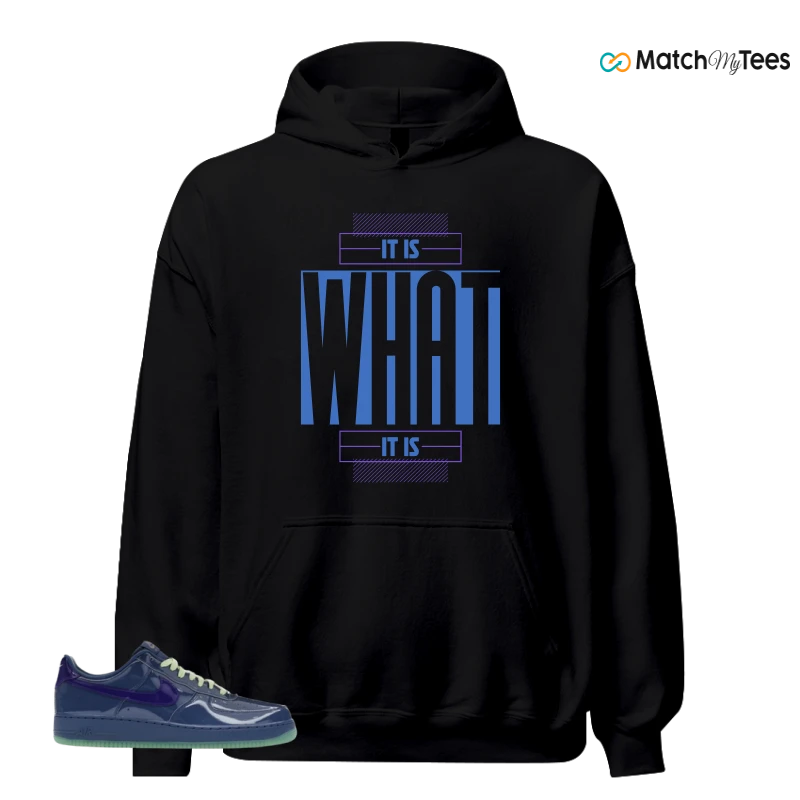NIKE AIR FORCE 1 LOW PATENT LEATHER MYSTIC NAVY GRAPE ICE SNEAKER Matching Tees hoodie
