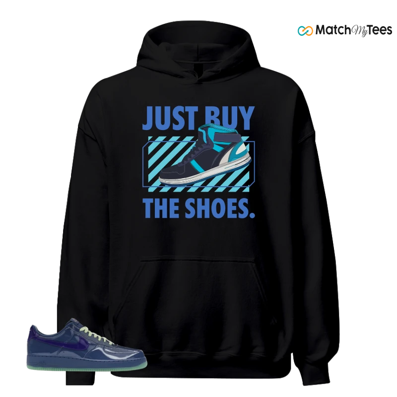 NIKE AIR FORCE 1 LOW PATENT LEATHER MYSTIC NAVY GRAPE ICE SNEAKER Matching Tees hoodie