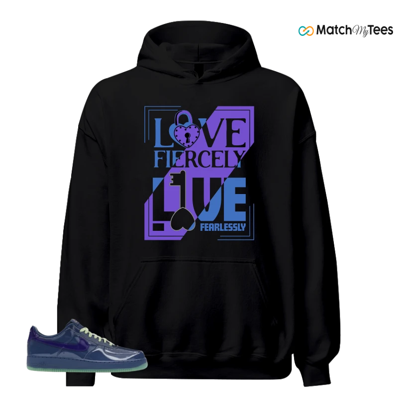 NIKE AIR FORCE 1 LOW PATENT LEATHER MYSTIC NAVY GRAPE ICE SNEAKER Matching Tees hoodie