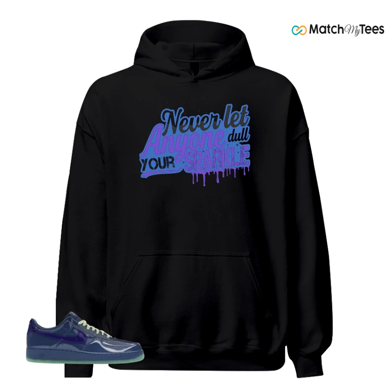 NIKE AIR FORCE 1 LOW PATENT LEATHER MYSTIC NAVY GRAPE ICE SNEAKER Matching Tees hoodie