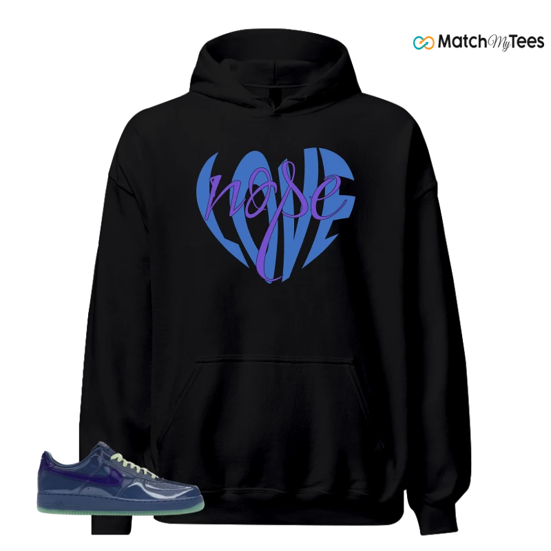NIKE AIR FORCE 1 LOW PATENT LEATHER MYSTIC NAVY GRAPE ICE SNEAKER Matching Tees hoodie