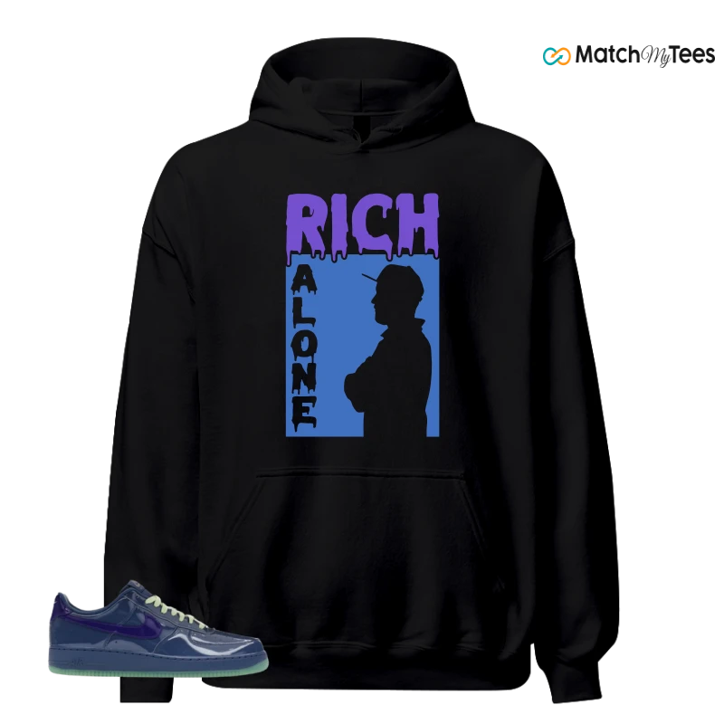 NIKE AIR FORCE 1 LOW PATENT LEATHER MYSTIC NAVY GRAPE ICE SNEAKER Matching Tees hoodie