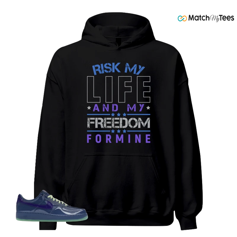 NIKE AIR FORCE 1 LOW PATENT LEATHER MYSTIC NAVY GRAPE ICE SNEAKER Matching Tees hoodie