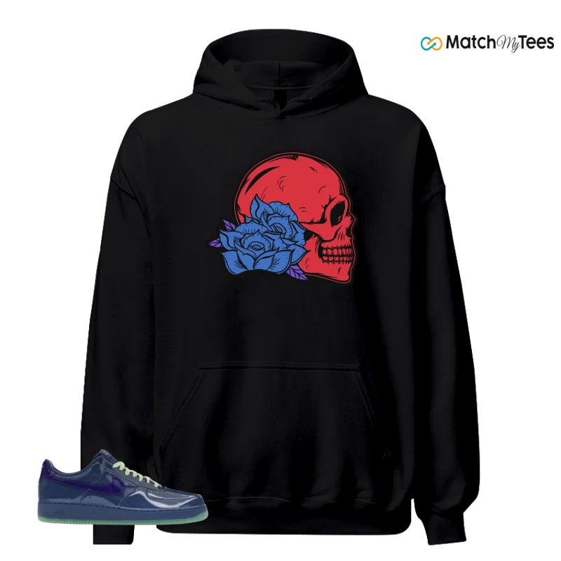 NIKE AIR FORCE 1 LOW PATENT LEATHER MYSTIC NAVY GRAPE ICE SNEAKER Matching Tees hoodie
