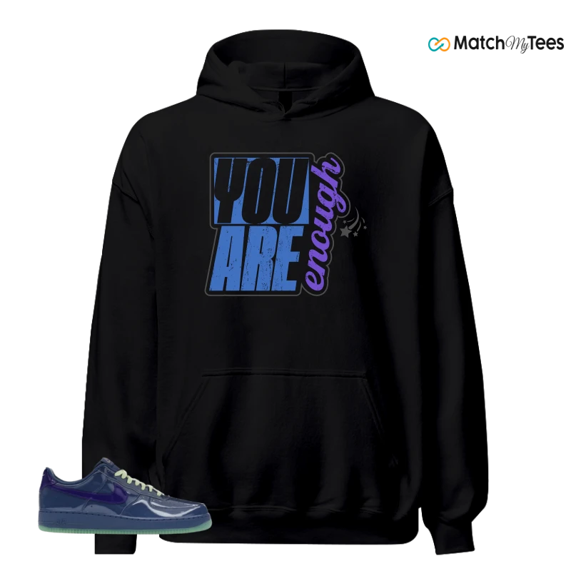 NIKE AIR FORCE 1 LOW PATENT LEATHER MYSTIC NAVY GRAPE ICE SNEAKER Matching Tees hoodie