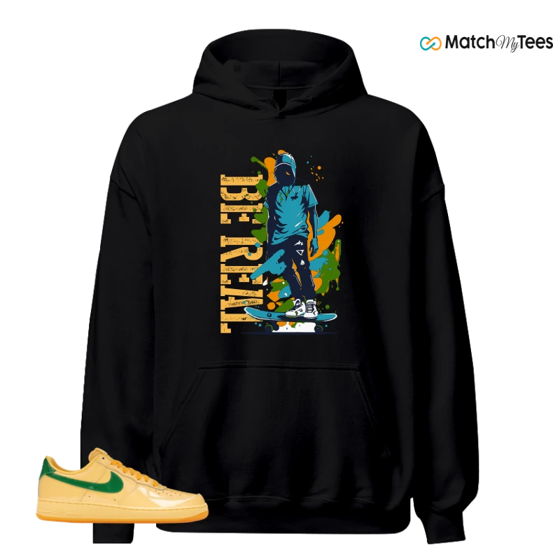 NIKE AIR FORCE 1 LOW PATENT LEATHER TOPAZ GOLD SNEAKER Matching Tees hoodie