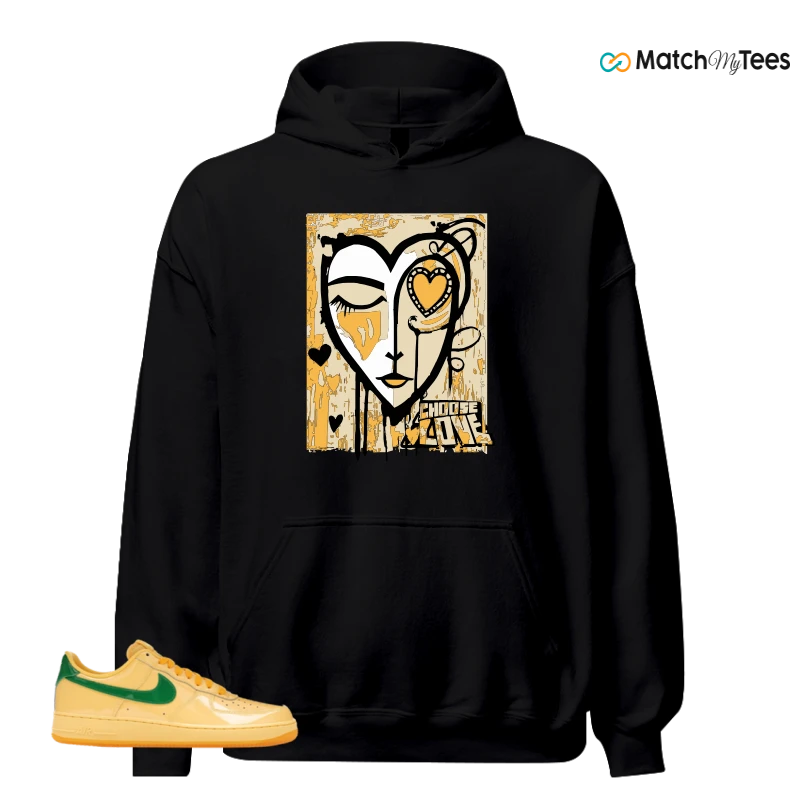 NIKE AIR FORCE 1 LOW PATENT LEATHER TOPAZ GOLD SNEAKER Matching Tees hoodie