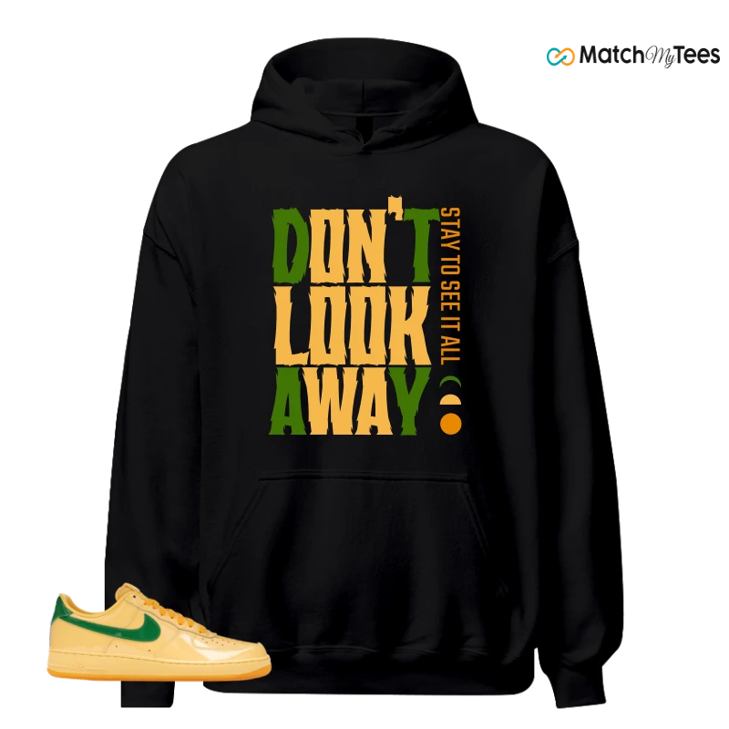 NIKE AIR FORCE 1 LOW PATENT LEATHER TOPAZ GOLD SNEAKER Matching Tees hoodie