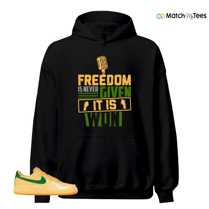 NIKE AIR FORCE 1 LOW PATENT LEATHER TOPAZ GOLD SNEAKER Matching Tees hoodie