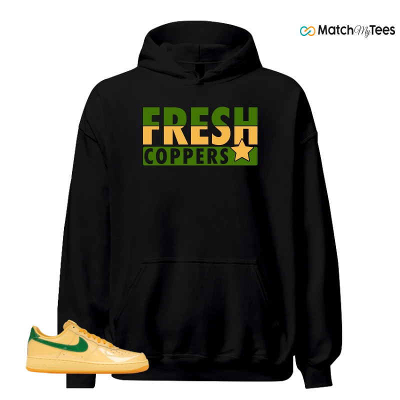 NIKE AIR FORCE 1 LOW PATENT LEATHER TOPAZ GOLD SNEAKER Matching Tees hoodie