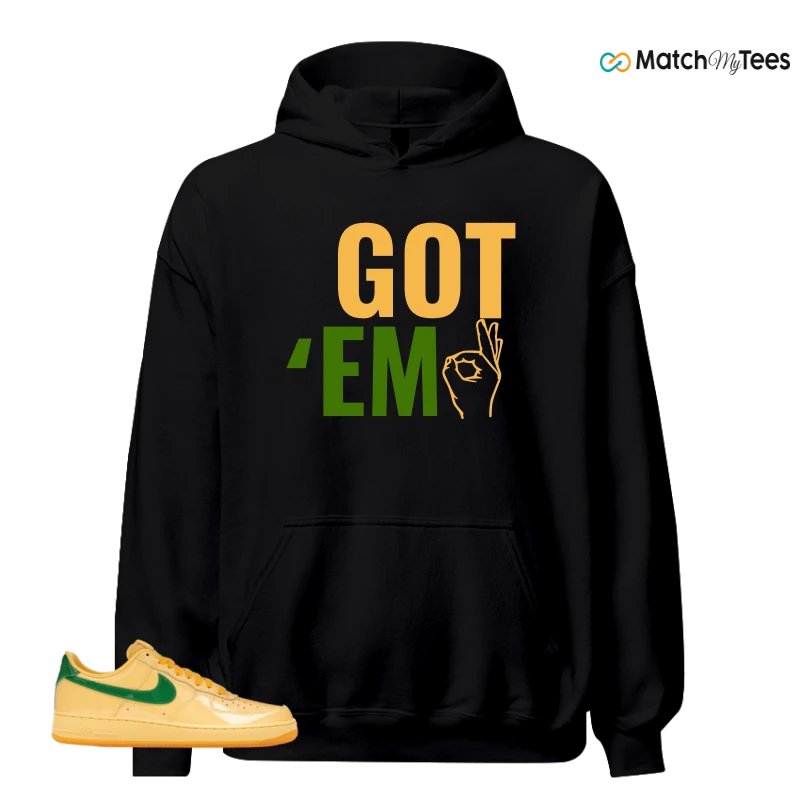 NIKE AIR FORCE 1 LOW PATENT LEATHER TOPAZ GOLD SNEAKER Matching Tees hoodie