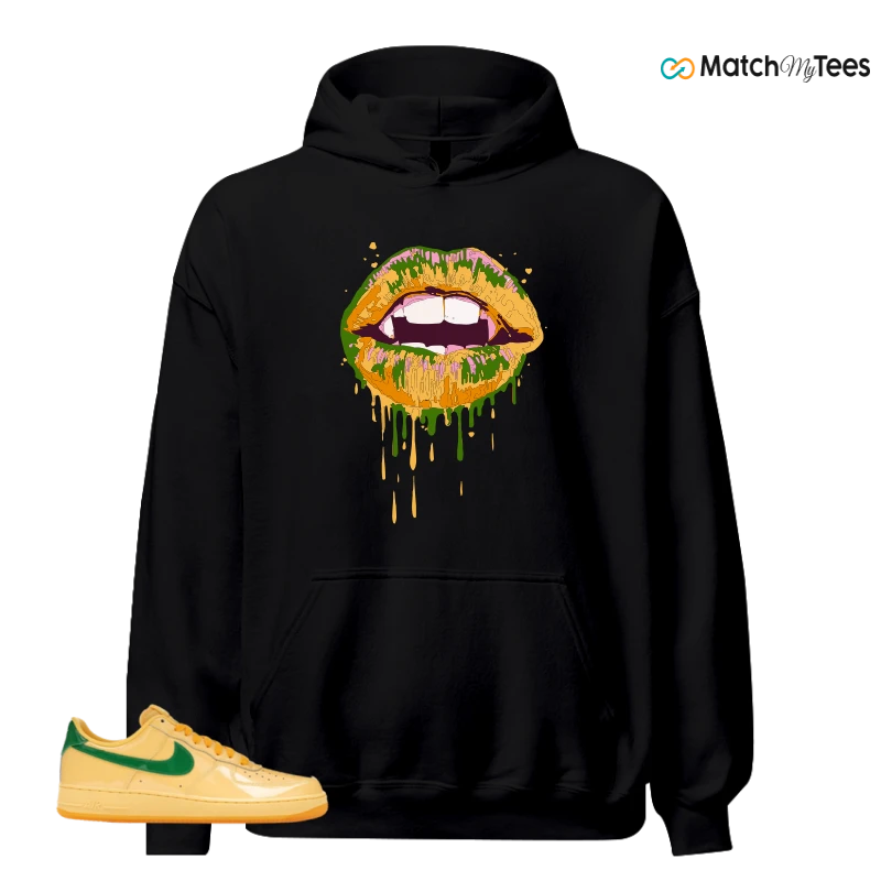 NIKE AIR FORCE 1 LOW PATENT LEATHER TOPAZ GOLD SNEAKER Matching Tees hoodie