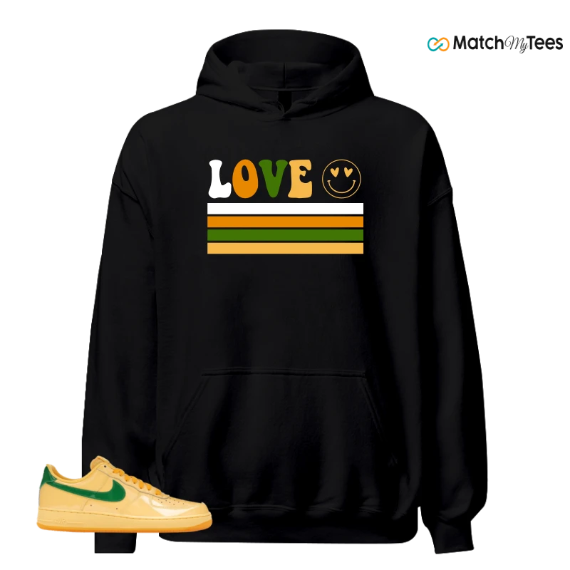 NIKE AIR FORCE 1 LOW PATENT LEATHER TOPAZ GOLD SNEAKER Matching Tees hoodie