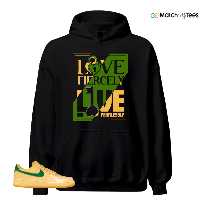 NIKE AIR FORCE 1 LOW PATENT LEATHER TOPAZ GOLD SNEAKER Matching Tees hoodie