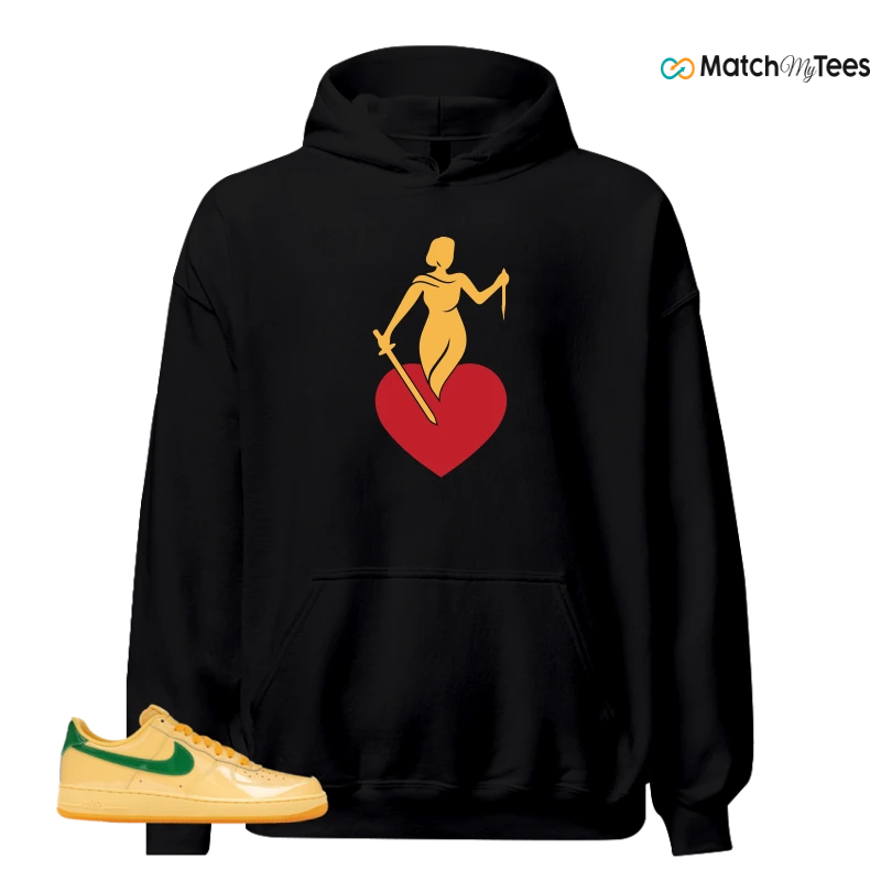 NIKE AIR FORCE 1 LOW PATENT LEATHER TOPAZ GOLD SNEAKER Matching Tees hoodie
