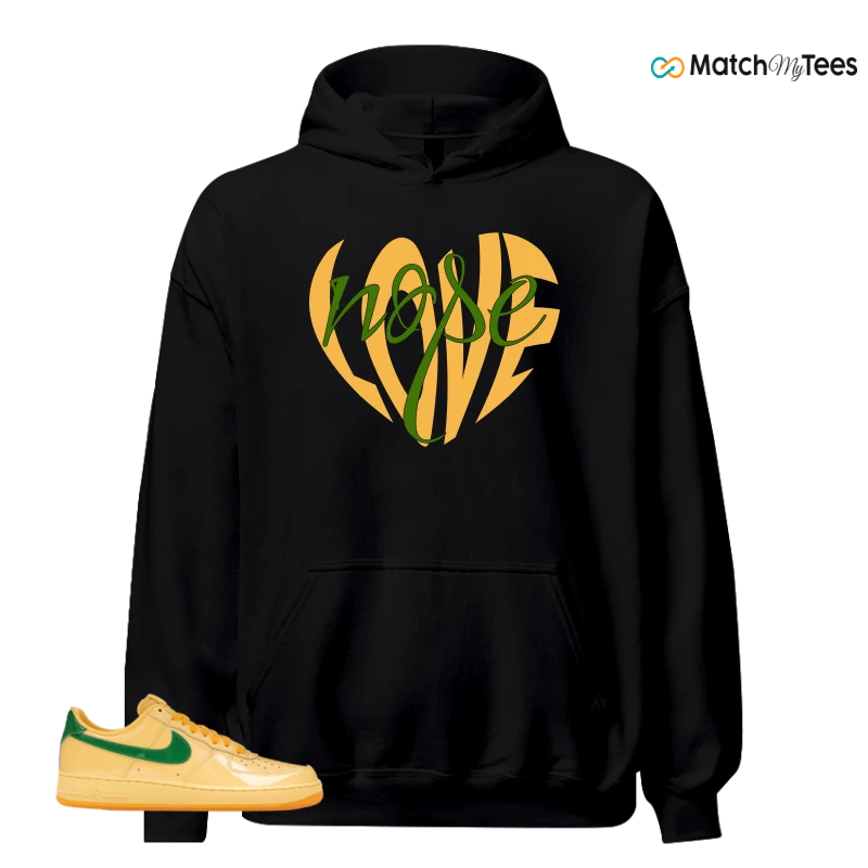 NIKE AIR FORCE 1 LOW PATENT LEATHER TOPAZ GOLD SNEAKER Matching Tees hoodie