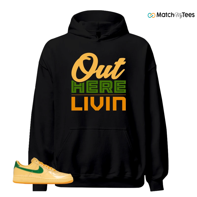 NIKE AIR FORCE 1 LOW PATENT LEATHER TOPAZ GOLD SNEAKER Matching Tees hoodie