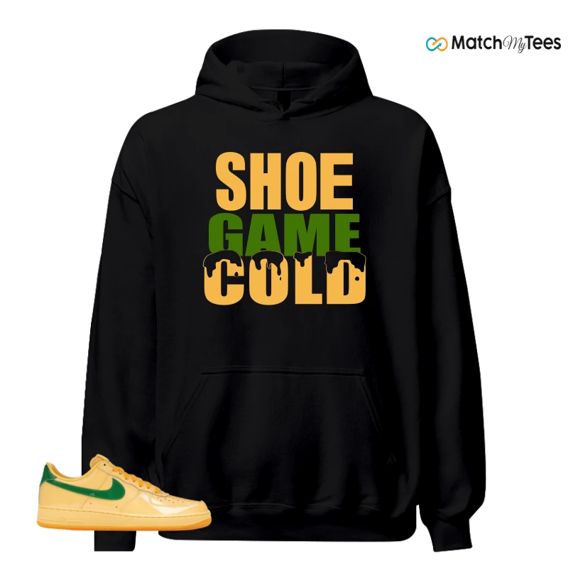 NIKE AIR FORCE 1 LOW PATENT LEATHER TOPAZ GOLD SNEAKER Matching Tees hoodie