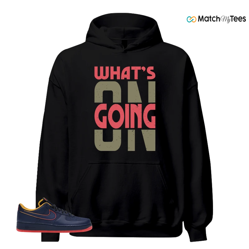 NIKE AIR FORCE 1 LOW RETRO LETTERING SNEAKER/NAVY/RED/GOLD matching Hoodie