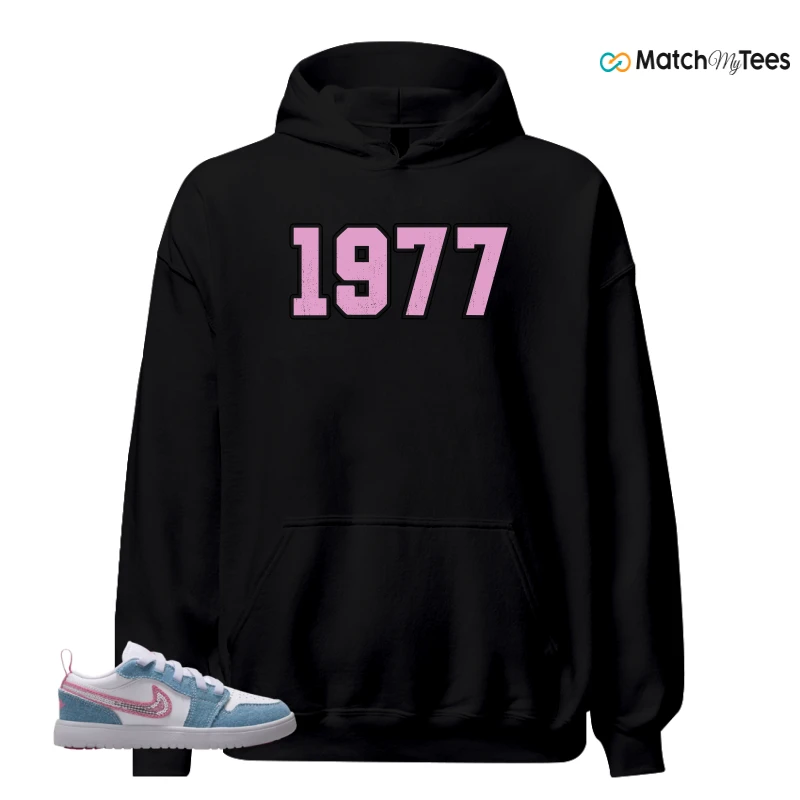 NIKE AIR JORDAN 1 LOW GS DENIM SEQUIN SNEAKER Matching Tees hoodie
