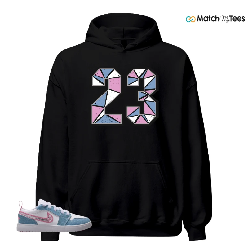 NIKE AIR JORDAN 1 LOW GS DENIM SEQUIN SNEAKER Matching Tees hoodie