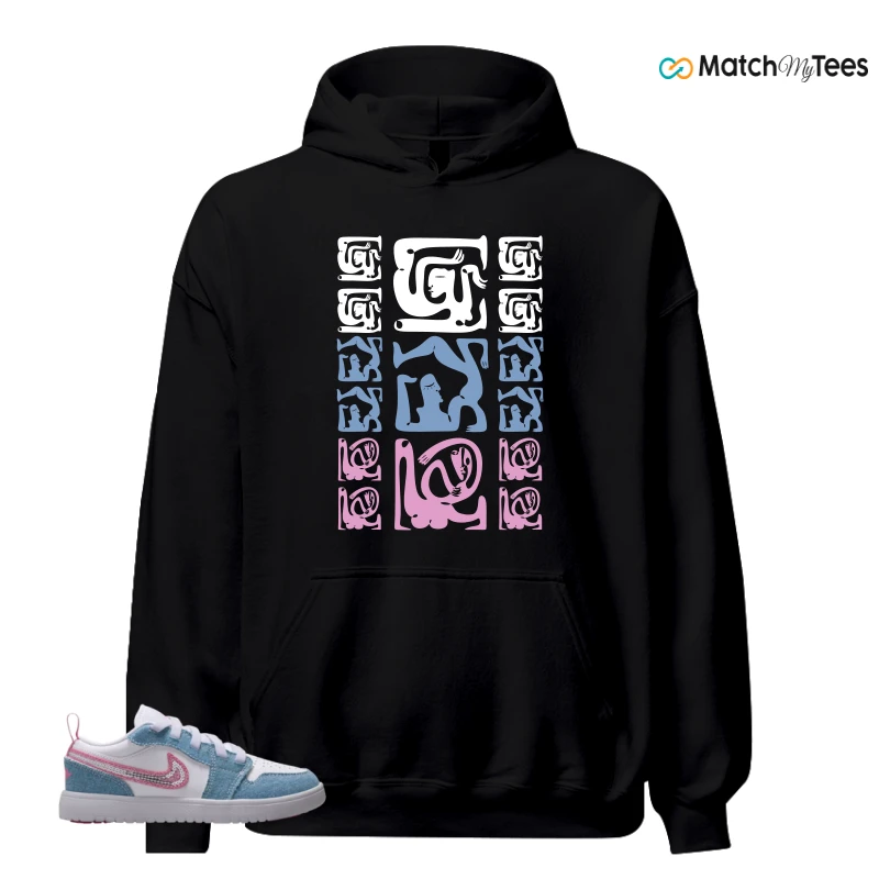 NIKE AIR JORDAN 1 LOW GS DENIM SEQUIN SNEAKER Matching Tees hoodie