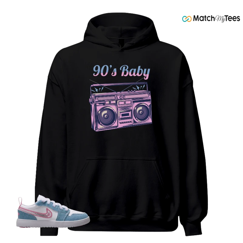 NIKE AIR JORDAN 1 LOW GS DENIM SEQUIN SNEAKER Matching Tees hoodie