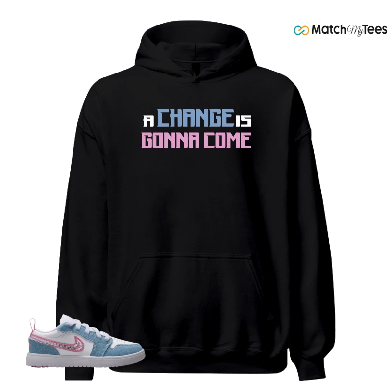 NIKE AIR JORDAN 1 LOW GS DENIM SEQUIN SNEAKER Matching Tees hoodie