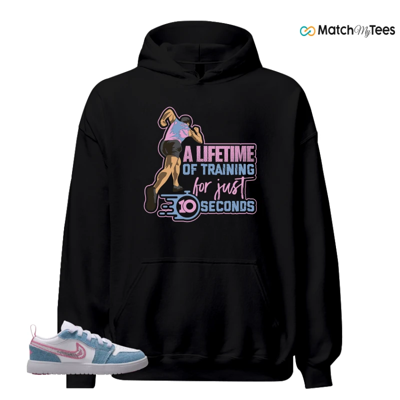 NIKE AIR JORDAN 1 LOW GS DENIM SEQUIN SNEAKER Matching Tees hoodie