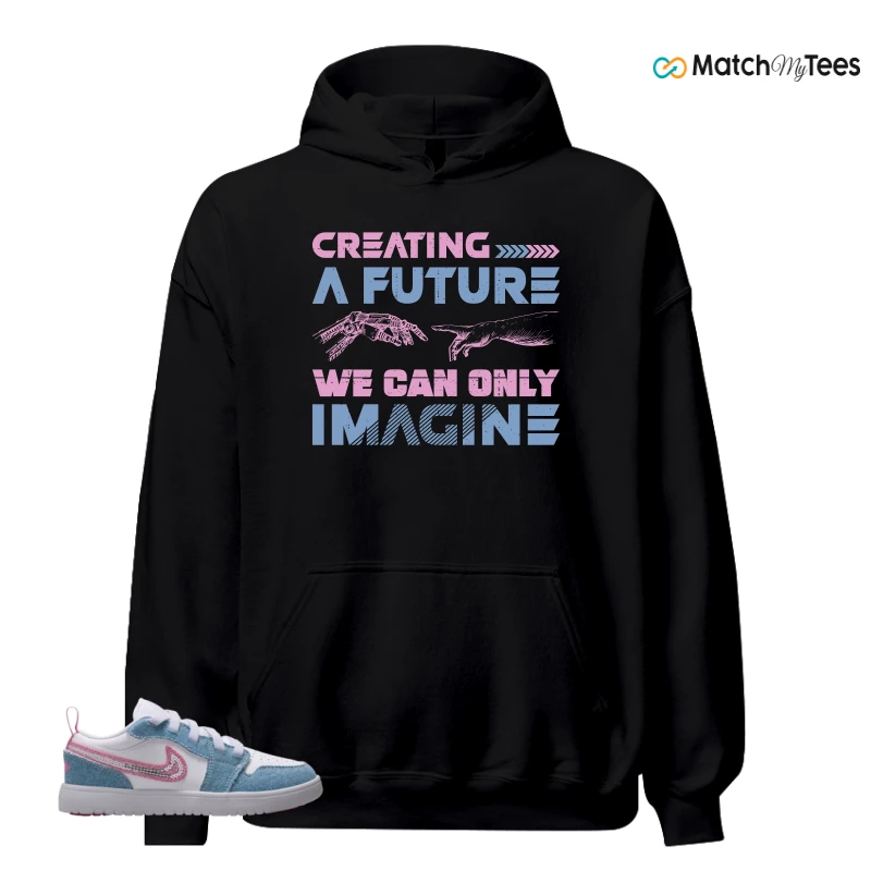 NIKE AIR JORDAN 1 LOW GS DENIM SEQUIN SNEAKER Matching Tees hoodie