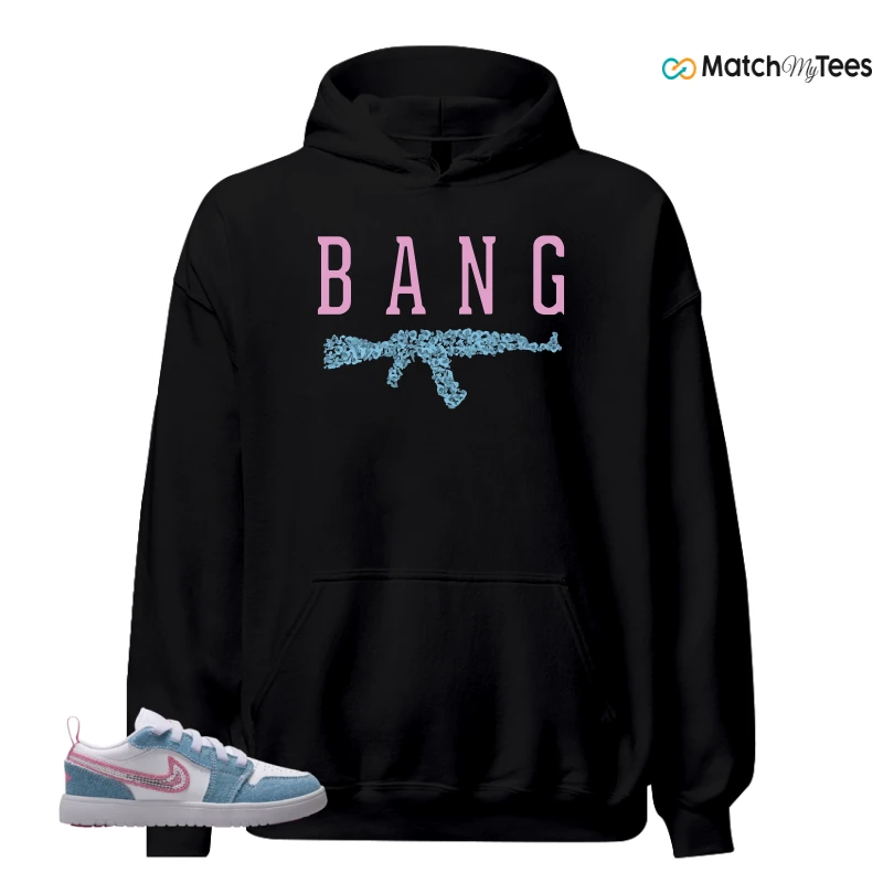 NIKE AIR JORDAN 1 LOW GS DENIM SEQUIN SNEAKER Matching Tees hoodie