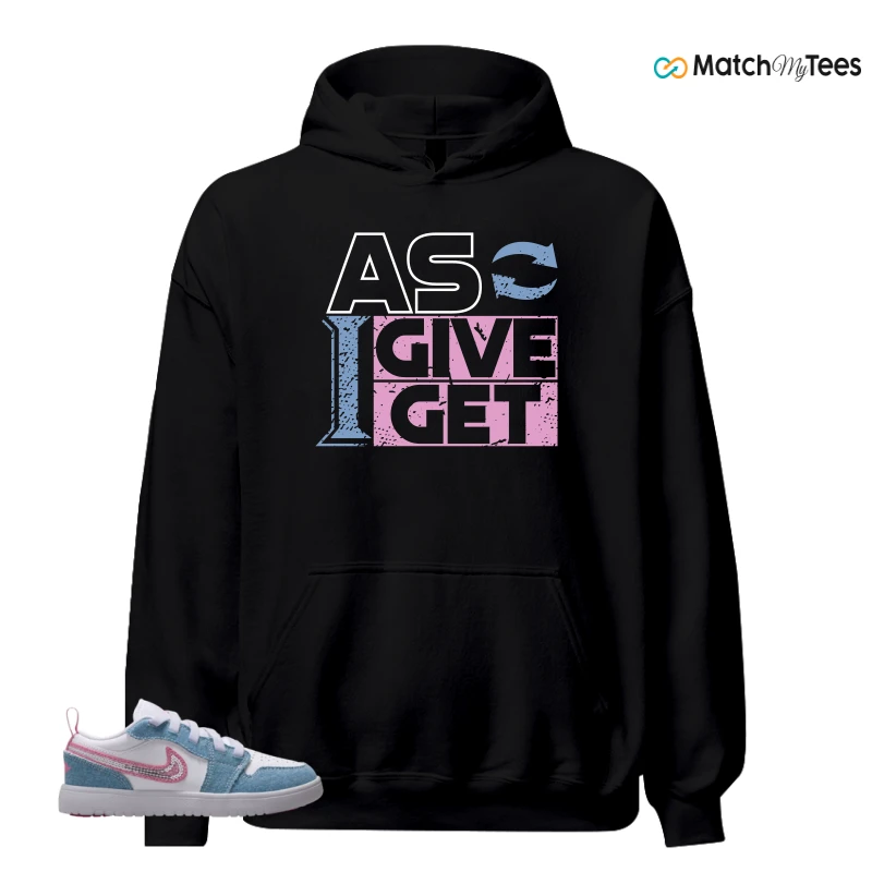 NIKE AIR JORDAN 1 LOW GS DENIM SEQUIN SNEAKER Matching Tees hoodie