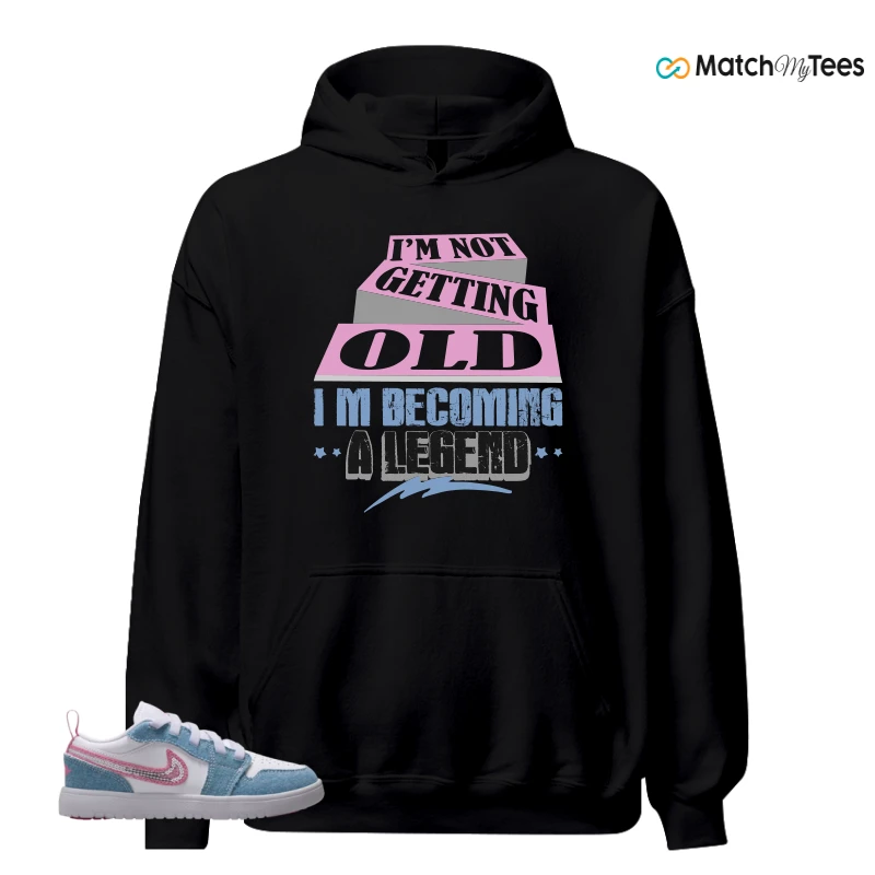 NIKE AIR JORDAN 1 LOW GS DENIM SEQUIN SNEAKER Matching Tees hoodie