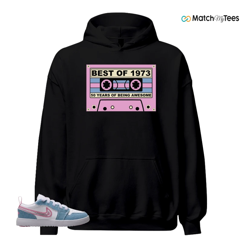 NIKE AIR JORDAN 1 LOW GS DENIM SEQUIN SNEAKER Matching Tees hoodie