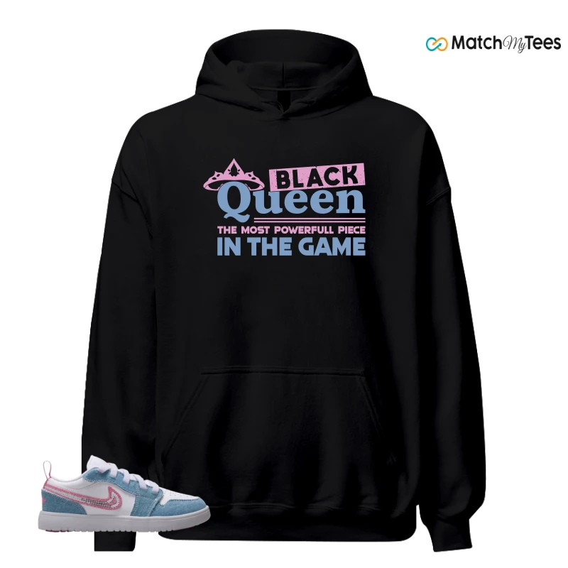 NIKE AIR JORDAN 1 LOW GS DENIM SEQUIN SNEAKER Matching Tees hoodie