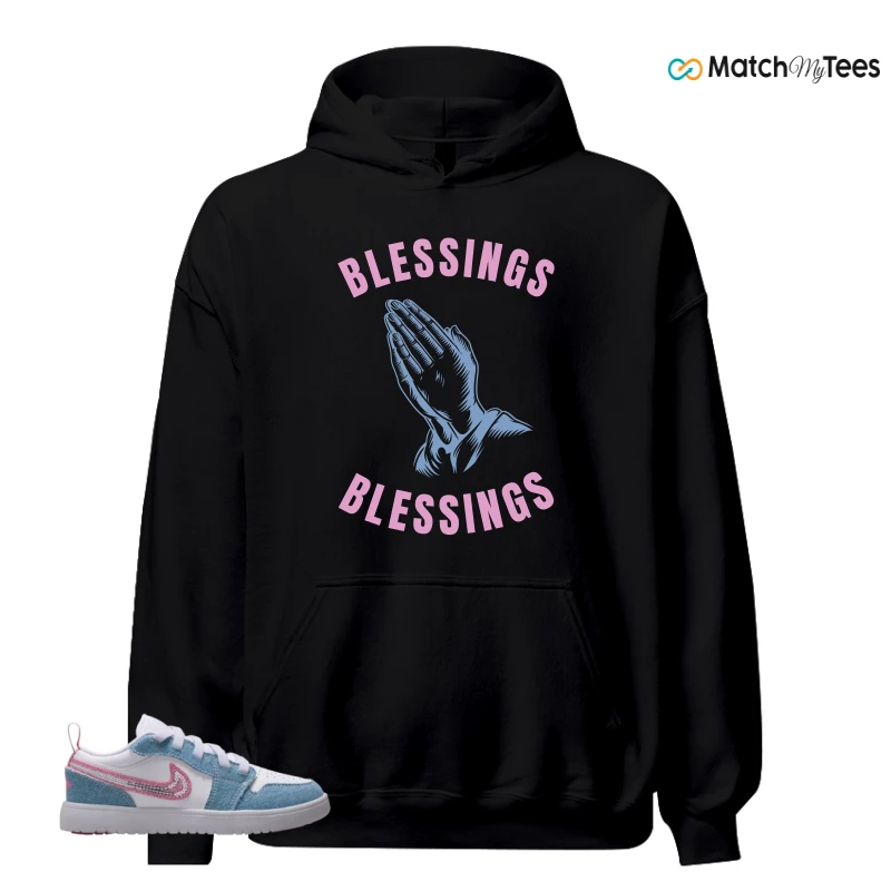 NIKE AIR JORDAN 1 LOW GS DENIM SEQUIN SNEAKER Matching Tees hoodie