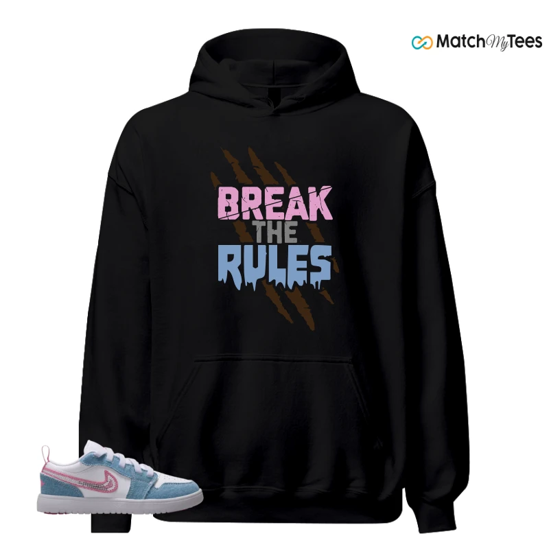 NIKE AIR JORDAN 1 LOW GS DENIM SEQUIN SNEAKER Matching Tees hoodie
