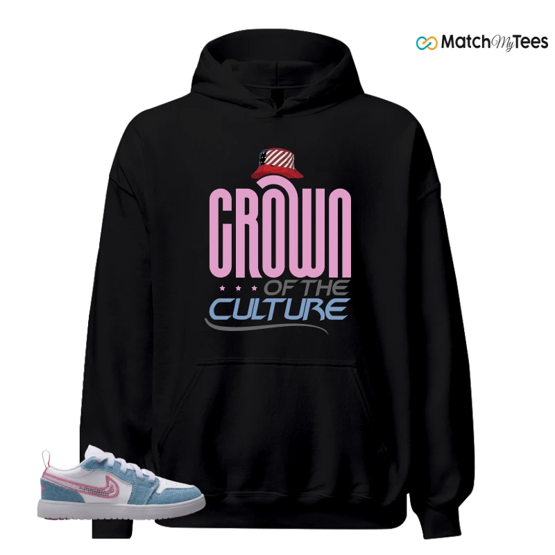 NIKE AIR JORDAN 1 LOW GS DENIM SEQUIN SNEAKER Matching Tees hoodie