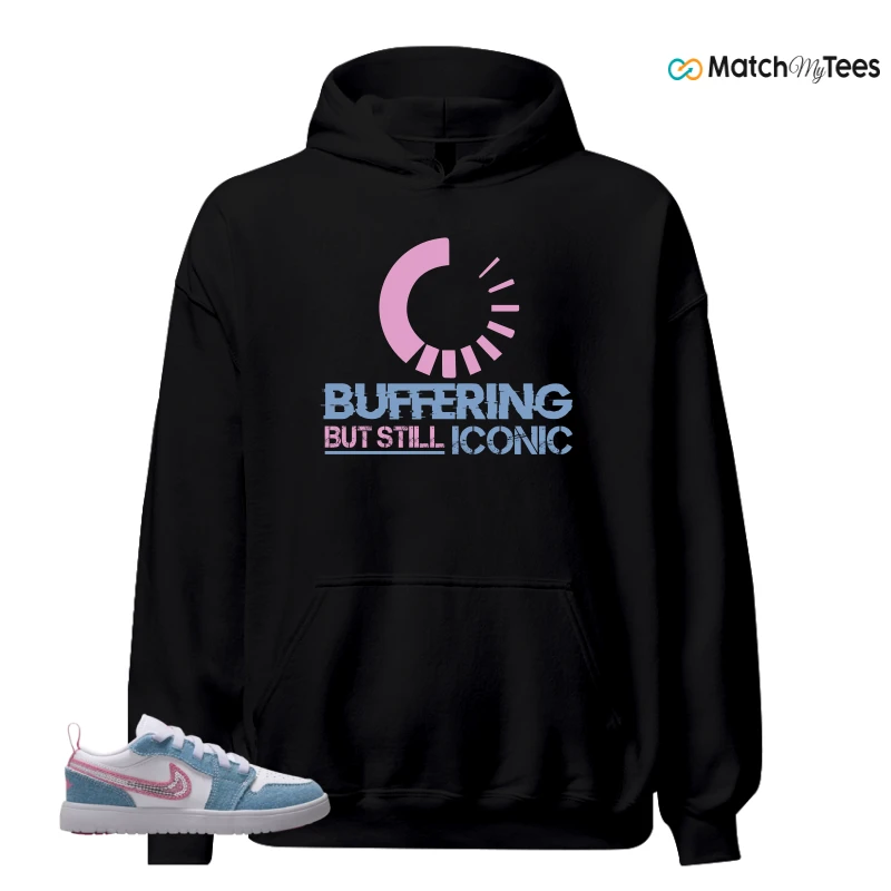NIKE AIR JORDAN 1 LOW GS DENIM SEQUIN SNEAKER Matching Tees hoodie