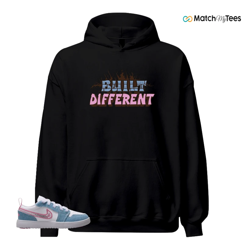 NIKE AIR JORDAN 1 LOW GS DENIM SEQUIN SNEAKER Matching Tees hoodie